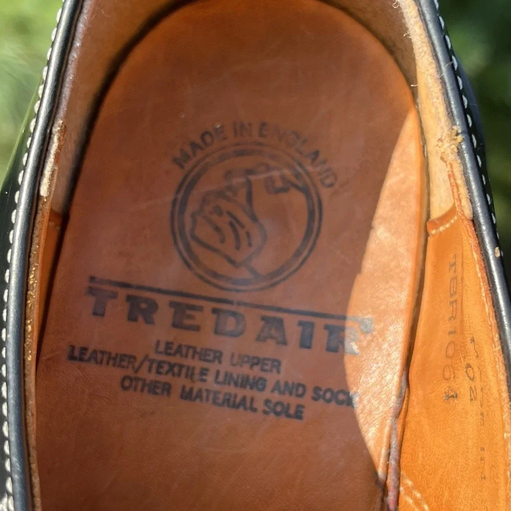 Vintage 90s Tredair Star Derby Shoe Mens US 8 | UK 7 Black White Leather England